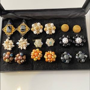 Lot Of Vintage Clip On Earrings 9 Pairs